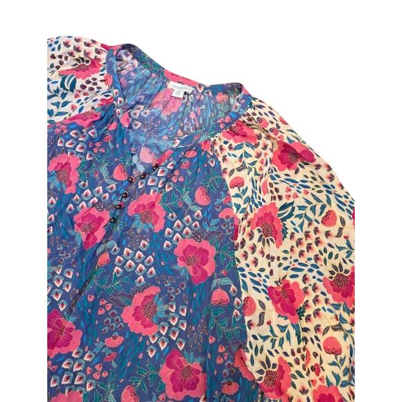 Sundance Dream Keeper Boho Floral Colorful Peasant Blouse Roses 100% Cotton XXL - Picture 3 of 12